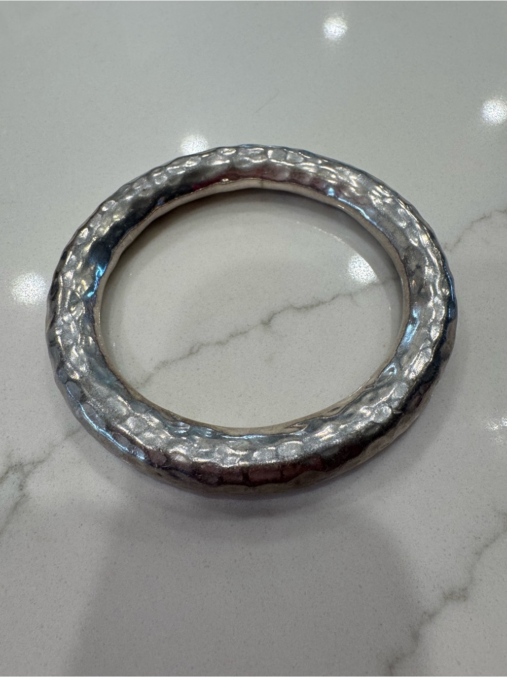 Silpada Hammered Round Bangle Bracelet - Silver